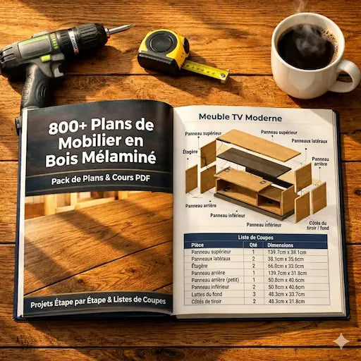 800+ Plans de Mobilier en Bois Mélaminé